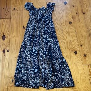 Francesca's Collections Navy Blue Floral Maxi Dress